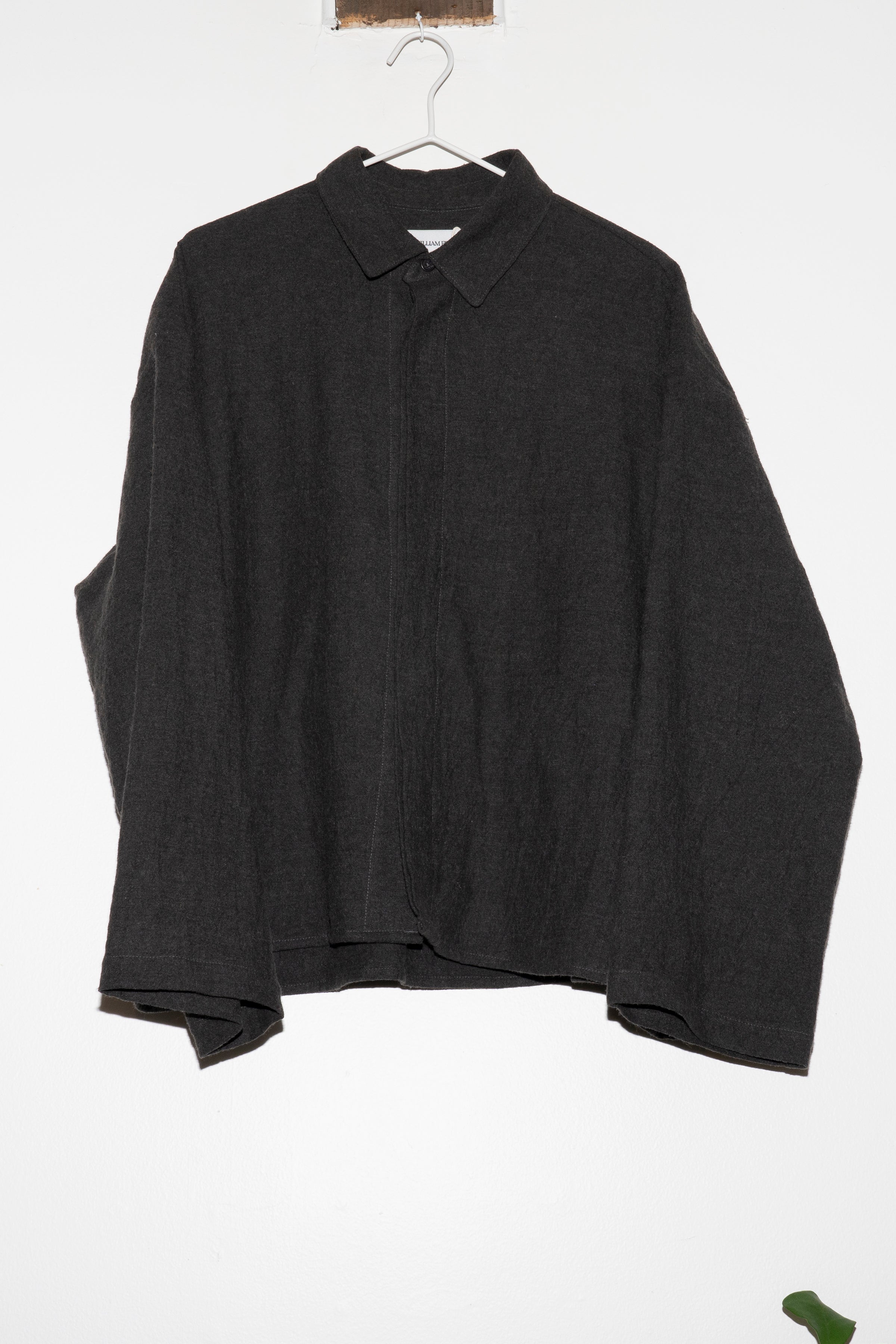 WILLIAM FREDERICK - CAFE SHIRT IN GREY WOOL LINEN – understory-shop