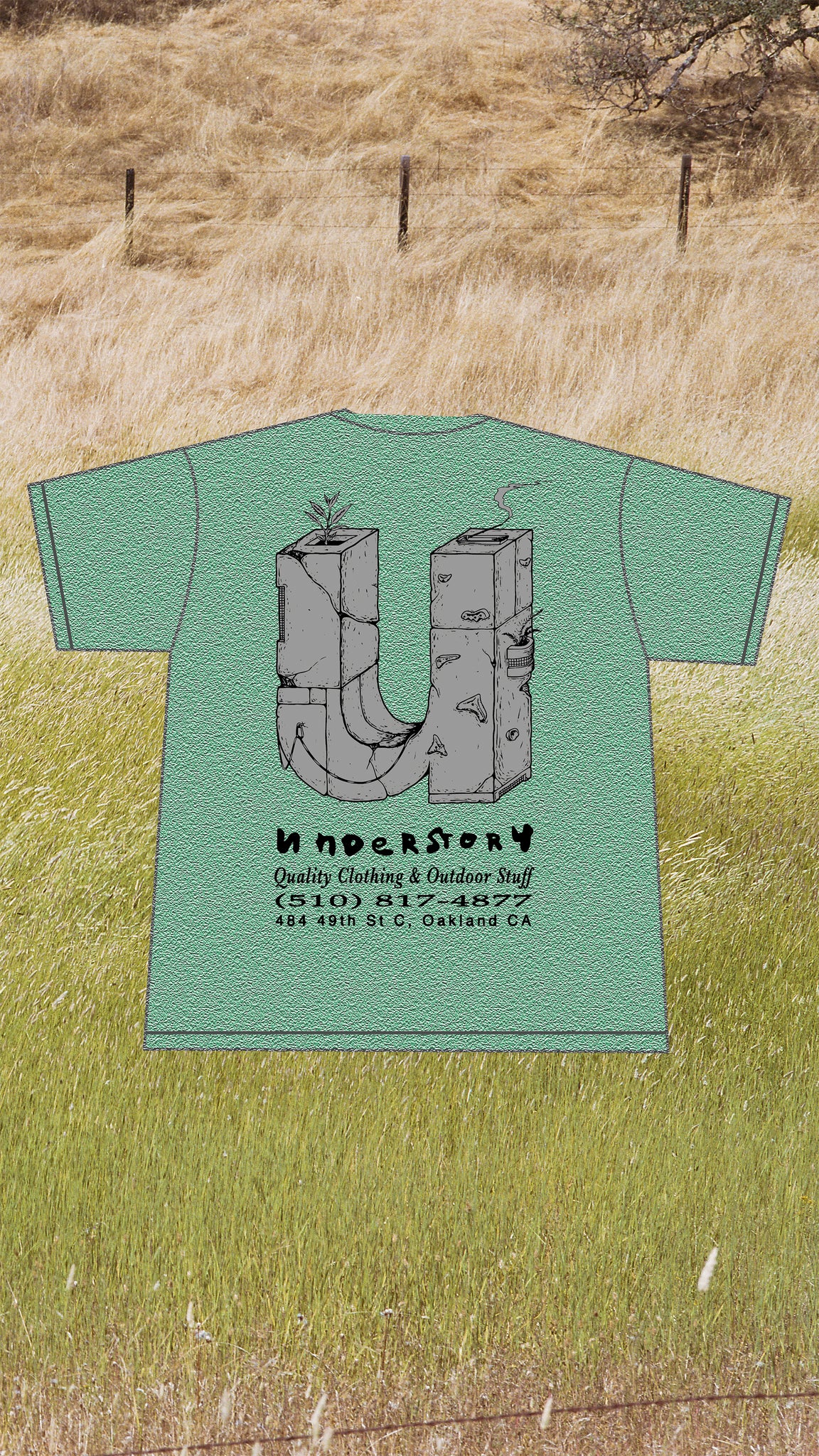 *PRE ORDER* - STONE "U" T-SHIRT WHIPPED GREEN