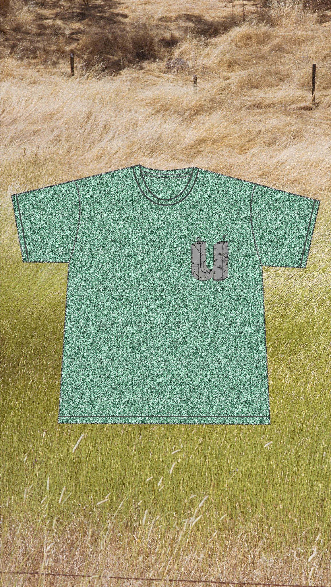 *PRE ORDER* - STONE "U" T-SHIRT WHIPPED GREEN