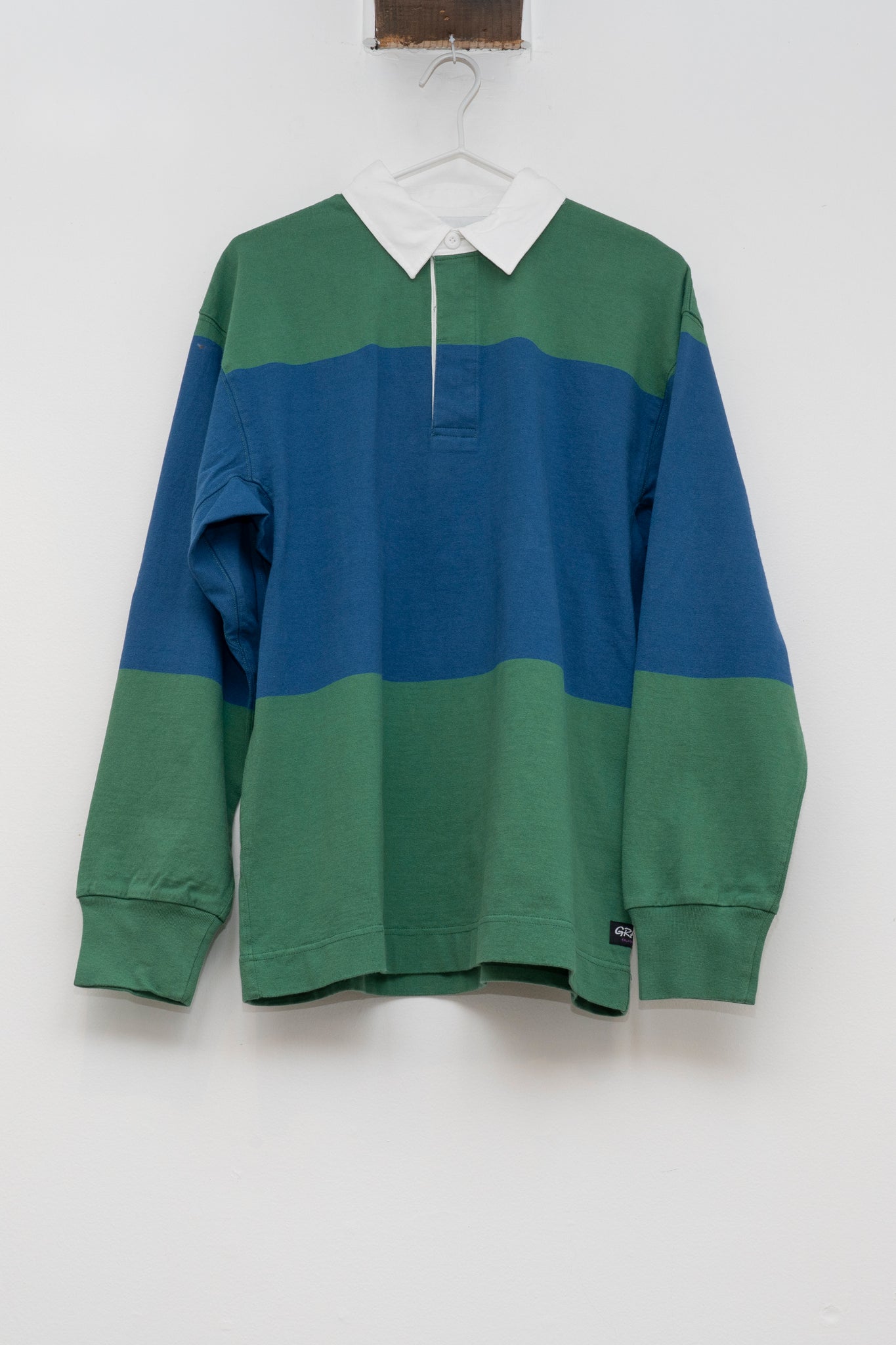GRAMICCI - LANGDON RUGBY SHIRT IN CERULEAN/EMERALD
