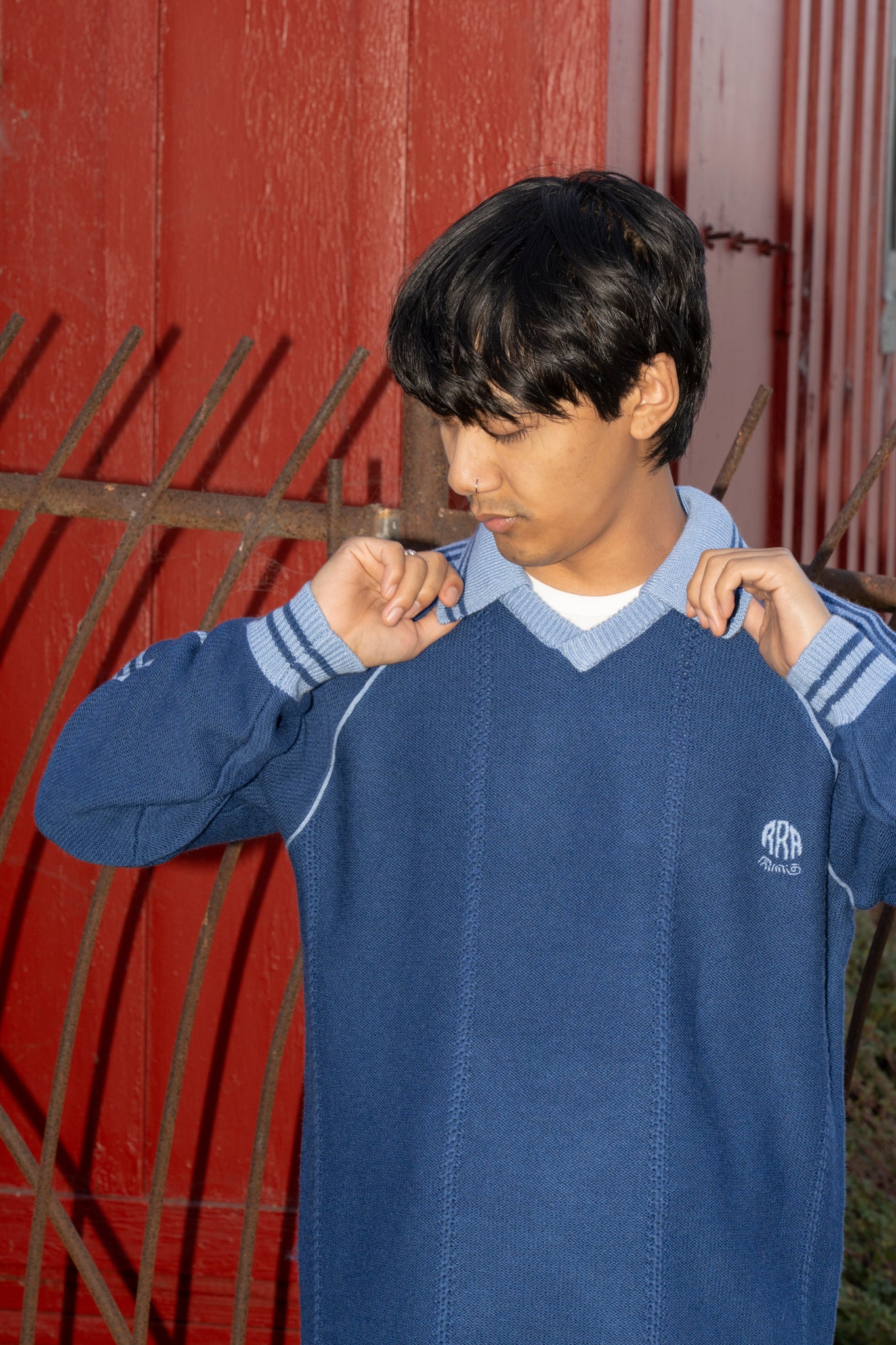 RICE NINE TEN - KNIT SOCCER JERSEY IN NAVY