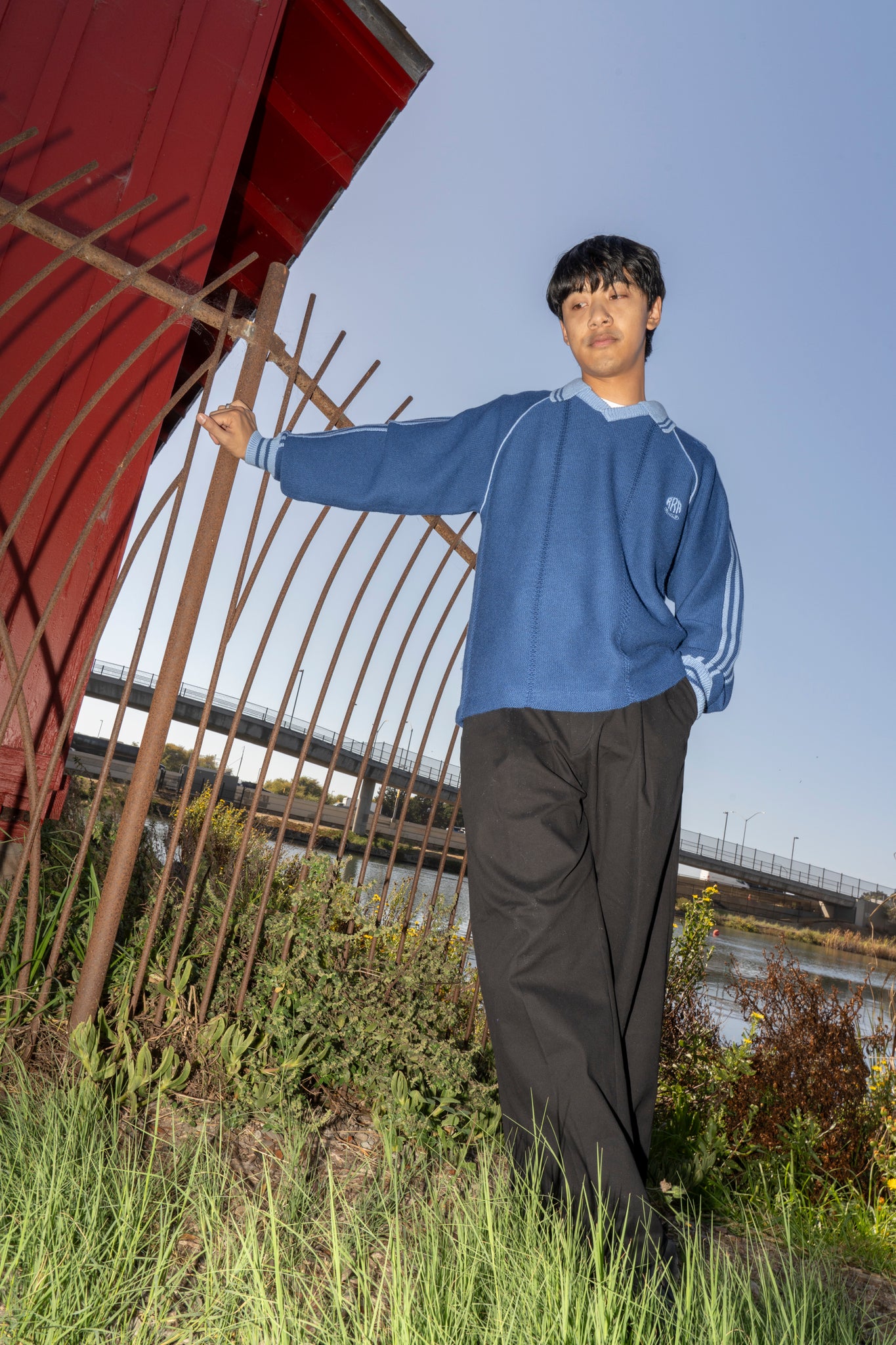 RICE NINE TEN - LOOSE FIT TROUSERS IN BLACK