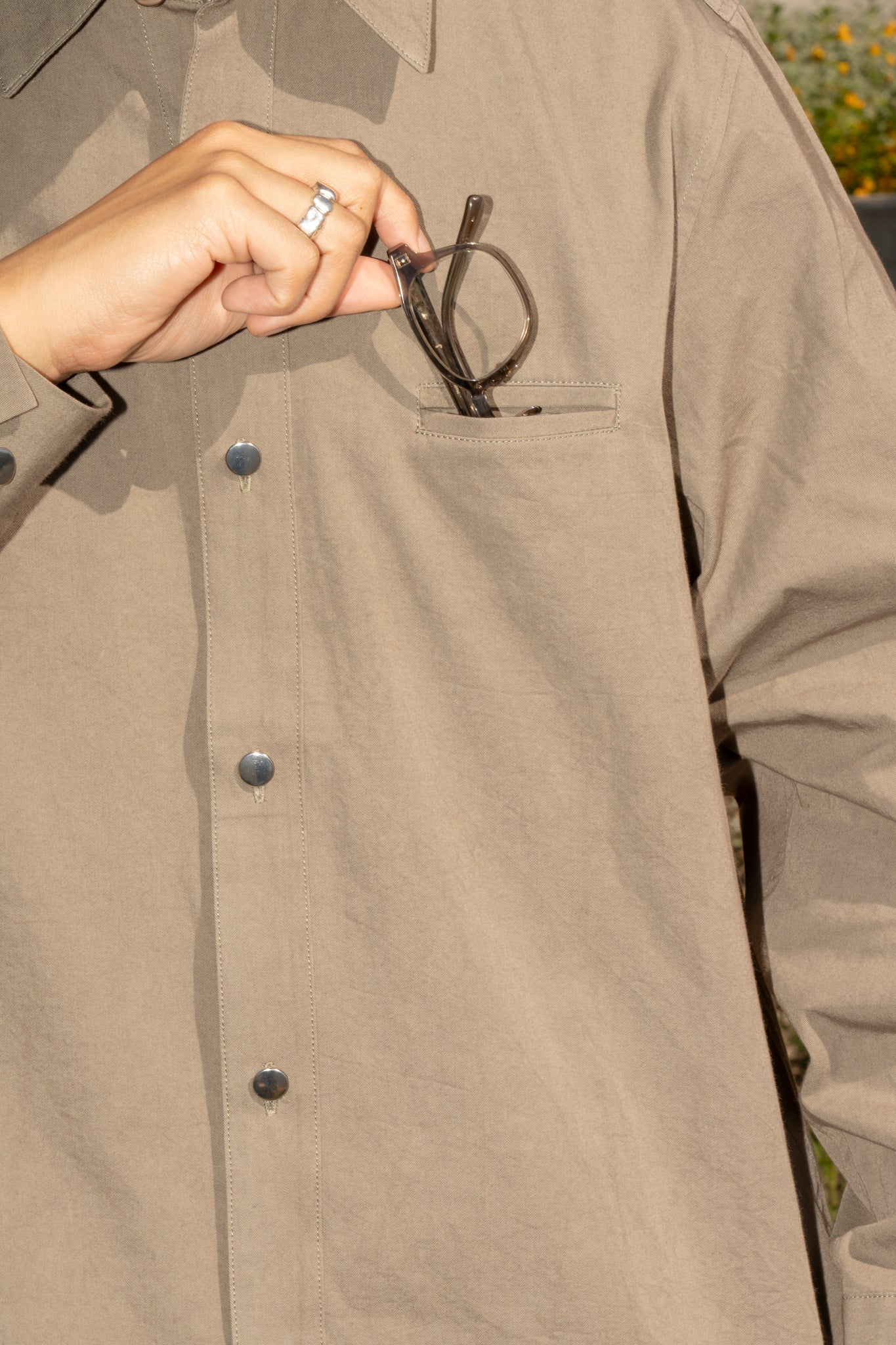 RICE NINE TEN - SUN DRYING TWILL SHIRT IN GREY