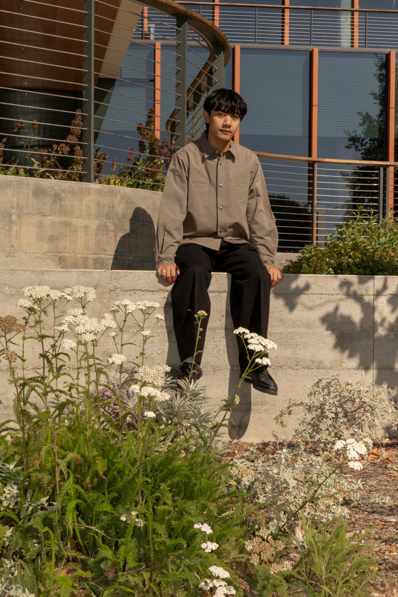 RICE NINE TEN - SUN DRYING TWILL SHIRT IN GREY