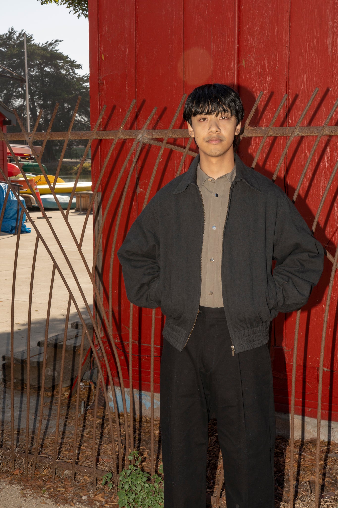 RICE NINE TEN - ZIP UP BLOUSON IN BLACK