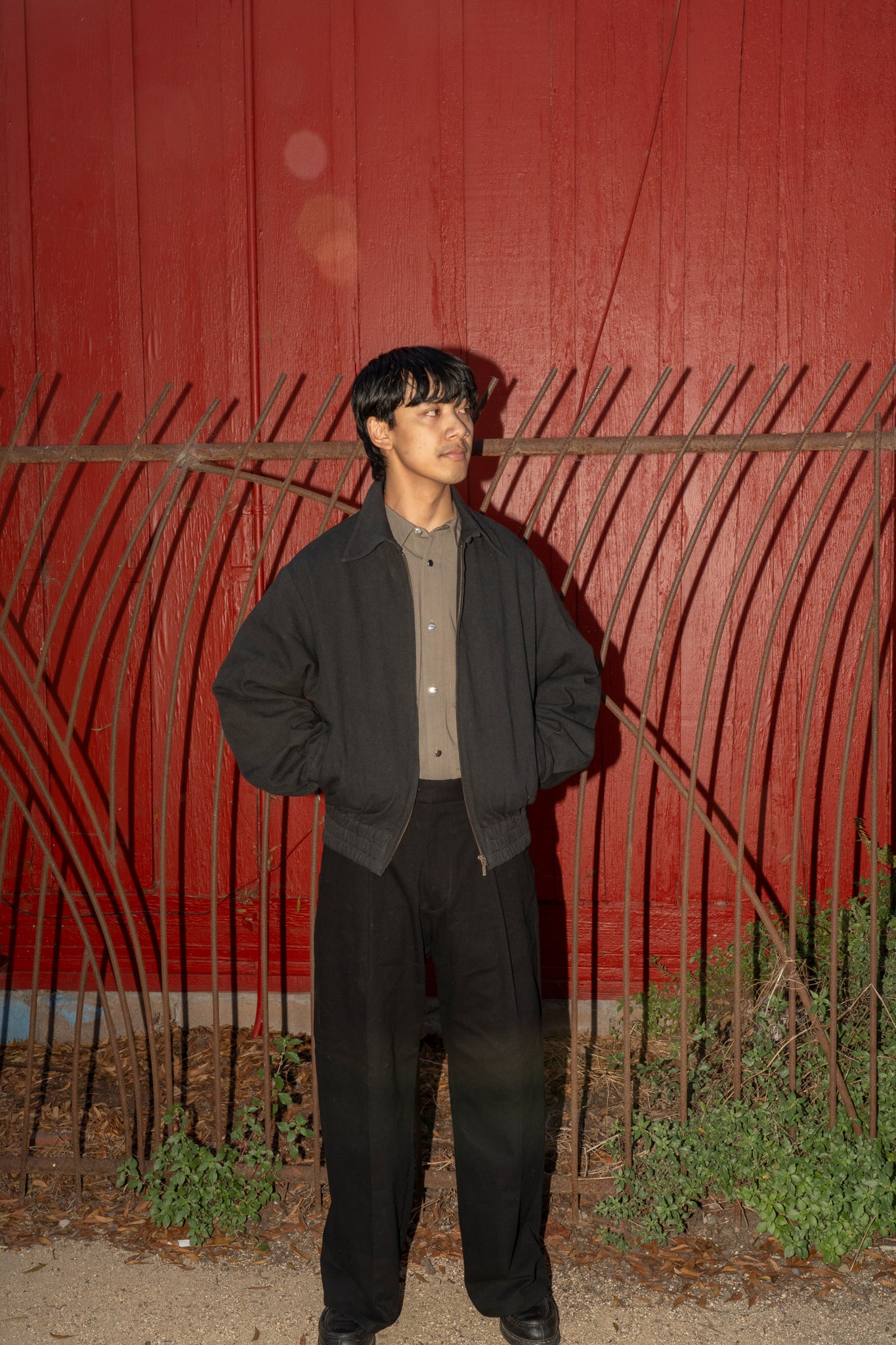 RICE NINE TEN - ZIP UP BLOUSON IN BLACK