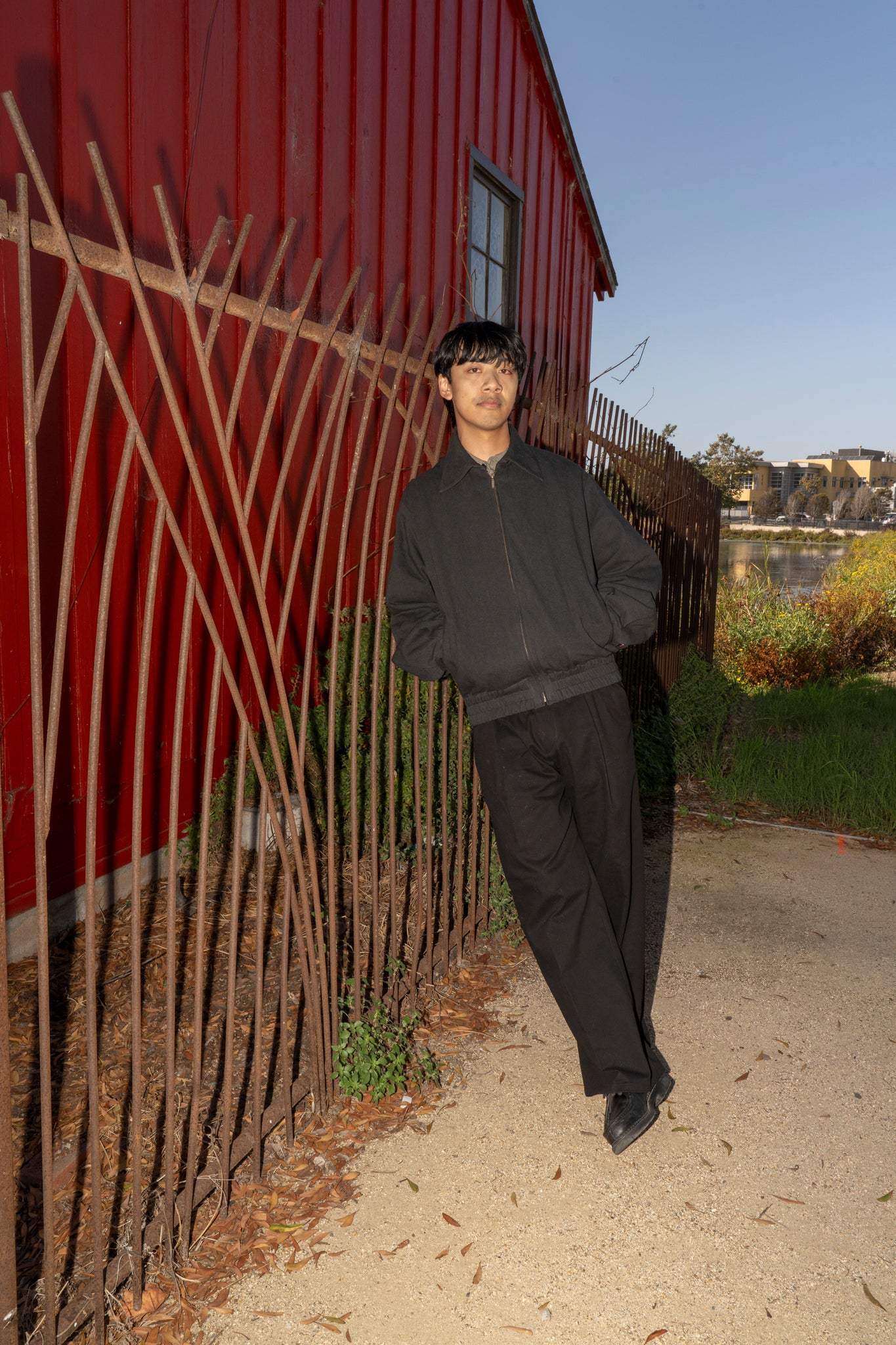 RICE NINE TEN - LOOSE FIT TROUSERS IN BLACK