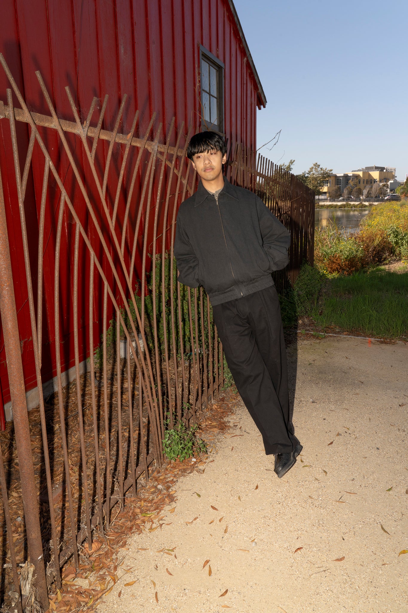 RICE NINE TEN - ZIP UP BLOUSON IN BLACK