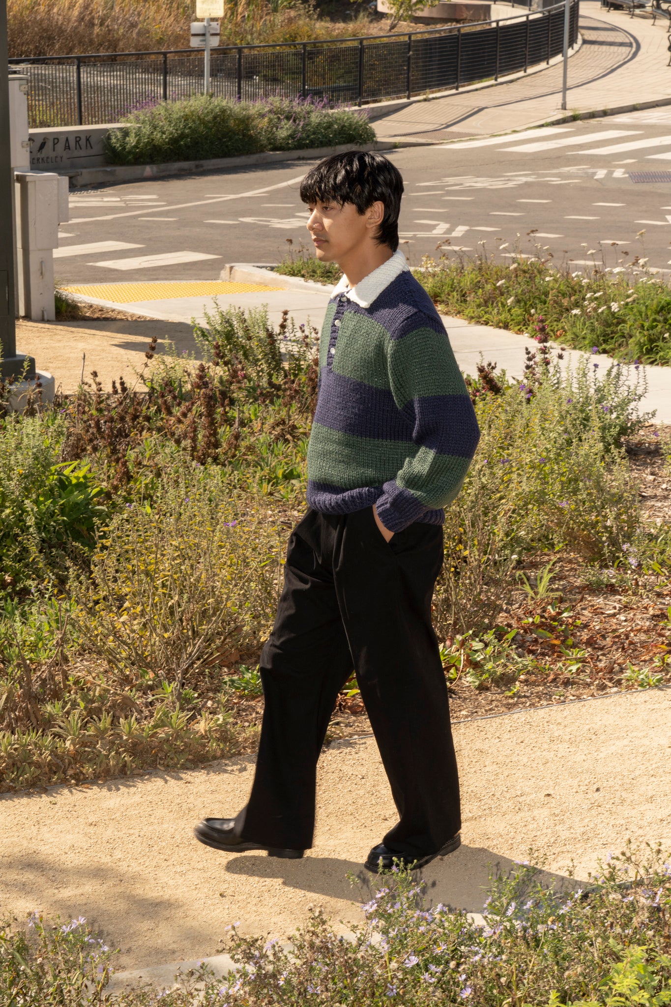 RICE NINE TEN - LOOSE FIT TROUSERS IN BLACK