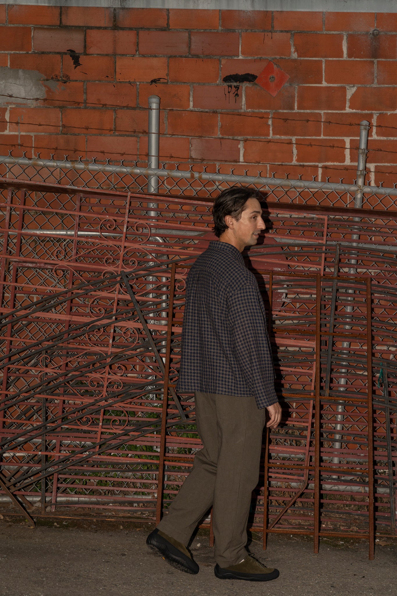 WILLIAM FREDERICK - CAFE PANT ARMY GREEN COTTON/LINEN CANVAS