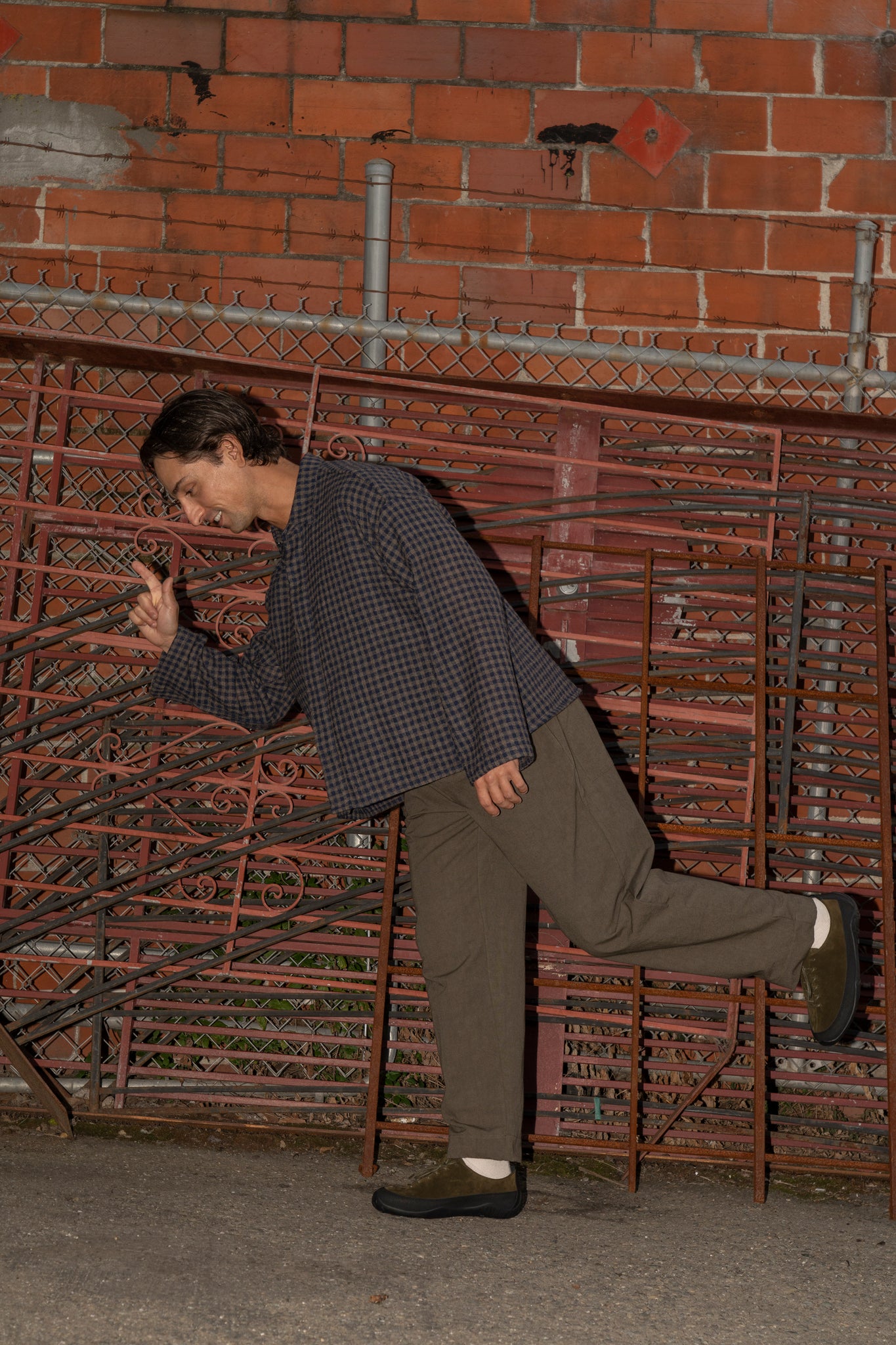 WILLIAM FREDERICK - CAFE PANT ARMY GREEN COTTON/LINEN CANVAS