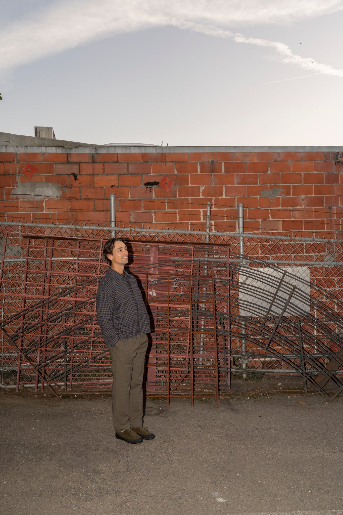 WILLIAM FREDERICK - CAFE PANT ARMY GREEN COTTON/LINEN CANVAS