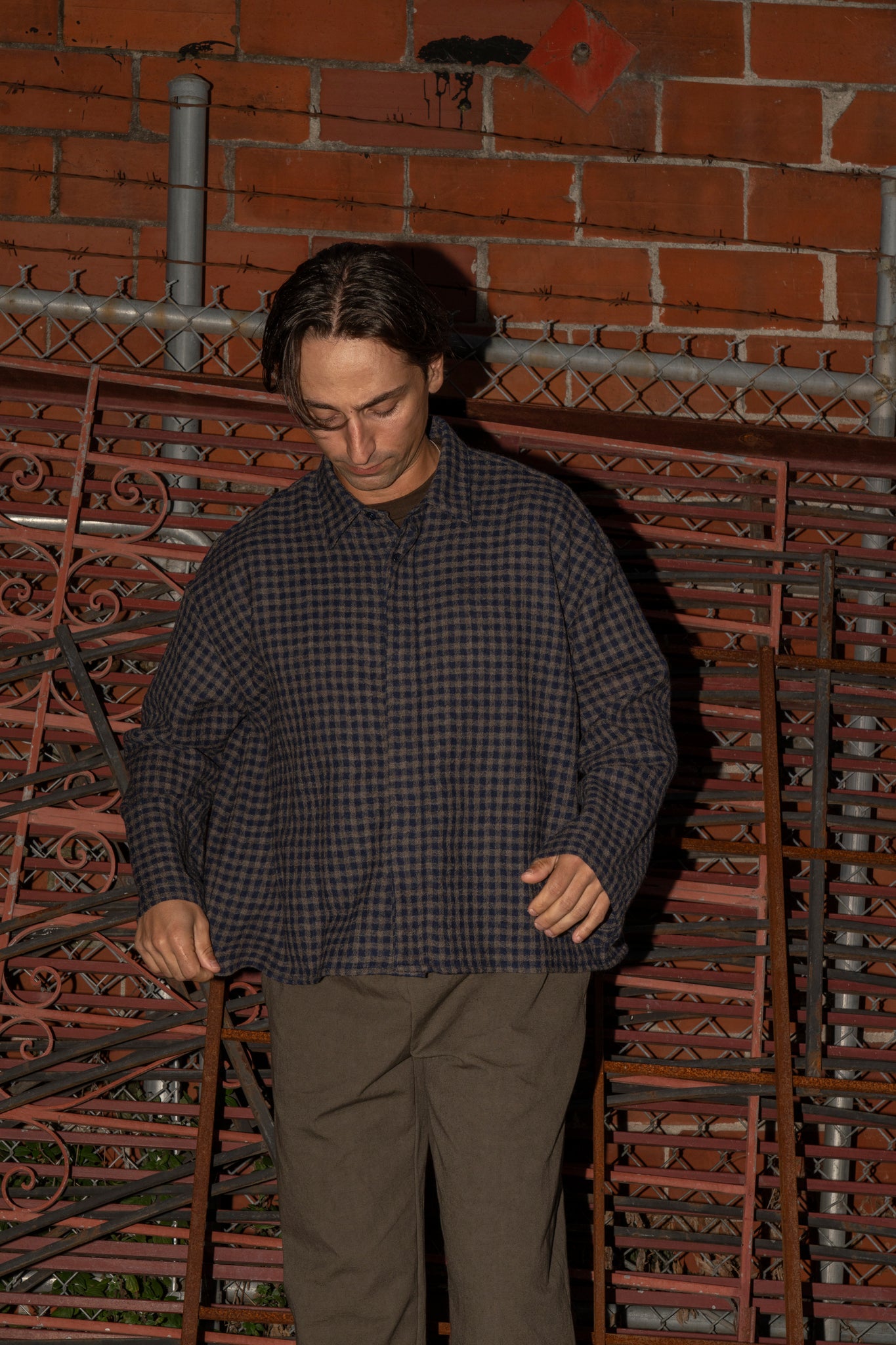 WILLIAM FREDERICK - CAFE SHIRT IN PLAID GAUZE