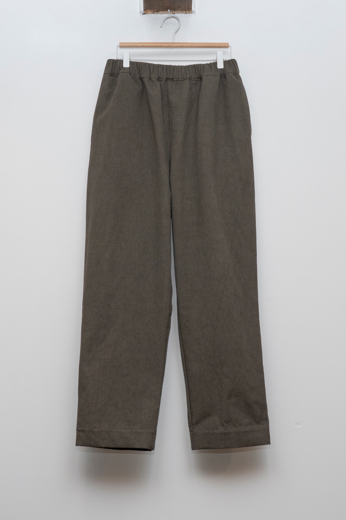 WILLIAM FREDERICK - CAFE PANT ARMY GREEN COTTON/LINEN CANVAS