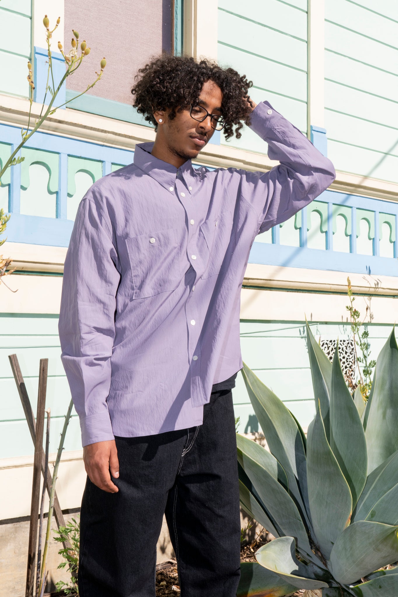 ARCHIE - SECOND BUTTON DOWN IN LAVENDER