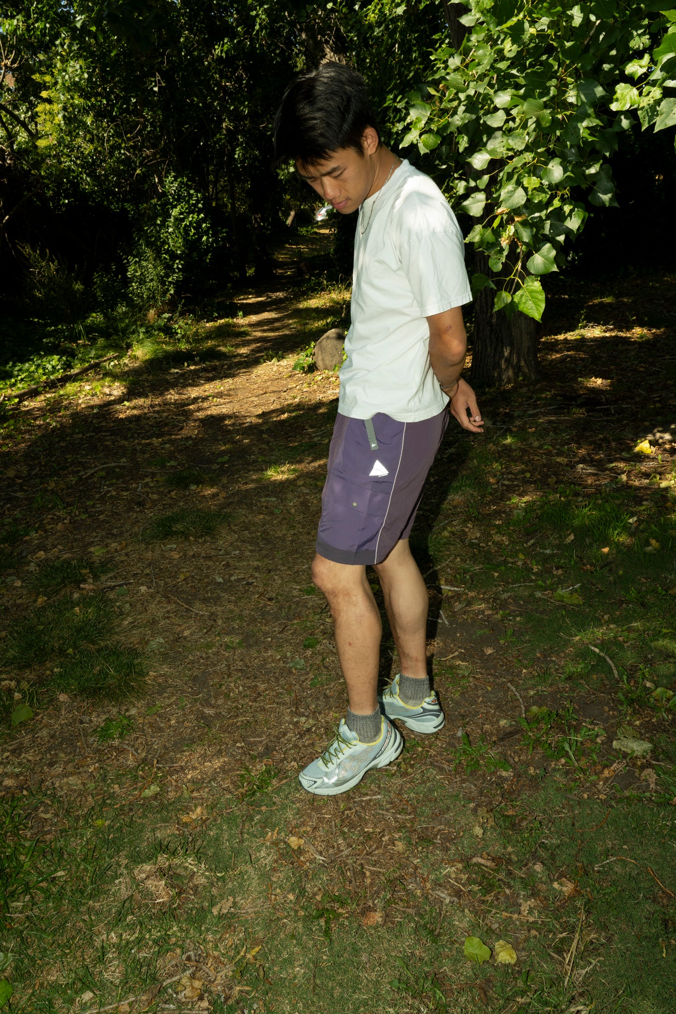 GRAMICCI - PATCHWORK WIND SHORT IN MULTI PURPLE