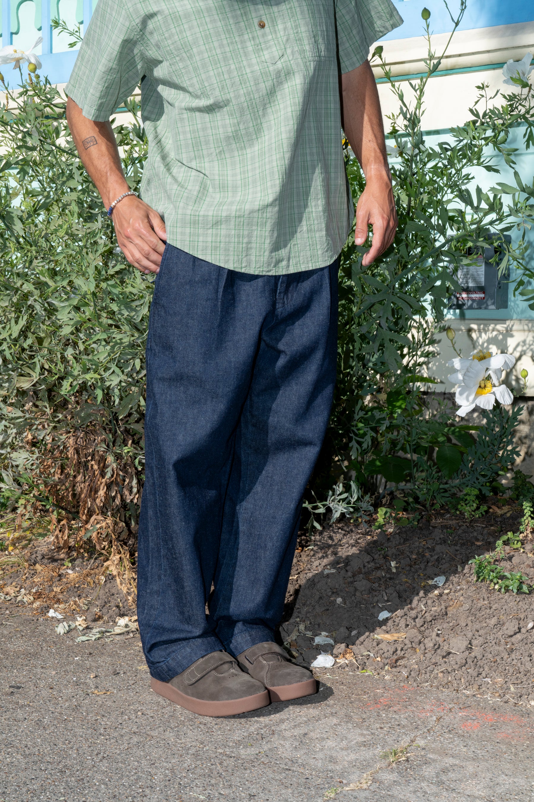 パンツ PWA HEMP MIX DENIM SLACKS PWA - HEMP MIX DENIM SLACKS IN INDIGO – understory-shop