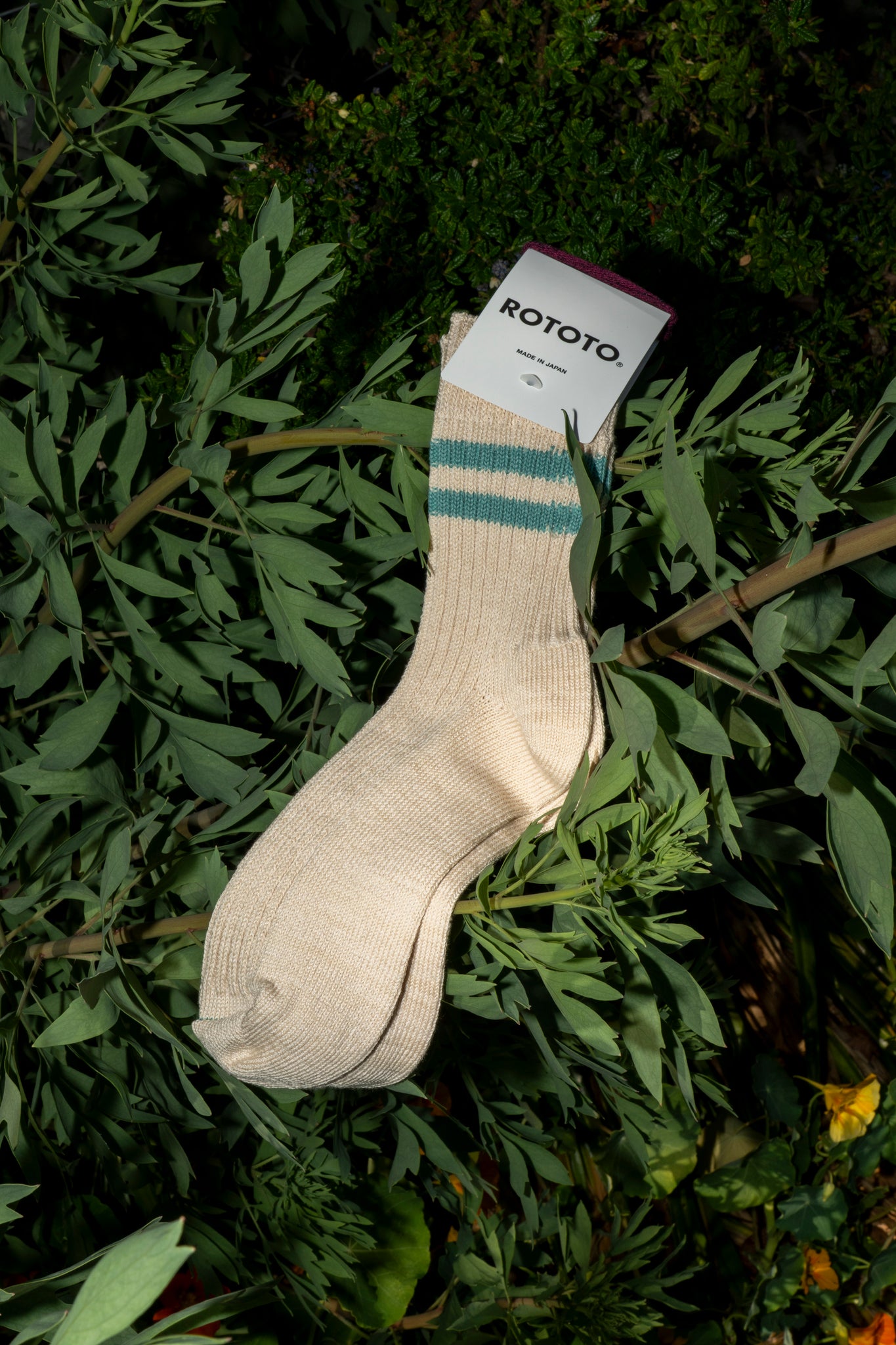 ROTOTO - HEMP ORGANIC STRIPE IN WHITE SAND/TURQUOISE