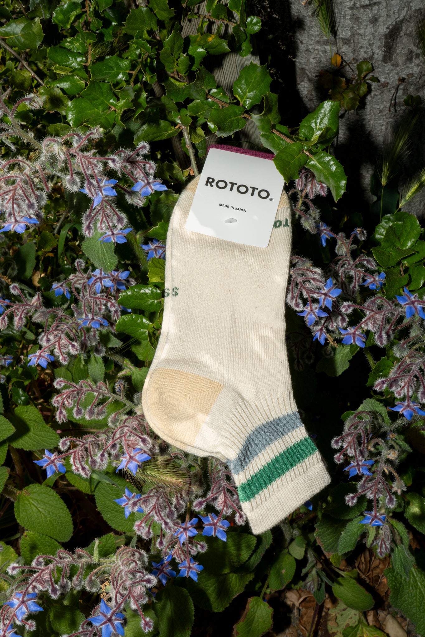 ROTOTO - RETRO ATHLETIC STRIPE IN GREEN/L.BLUE