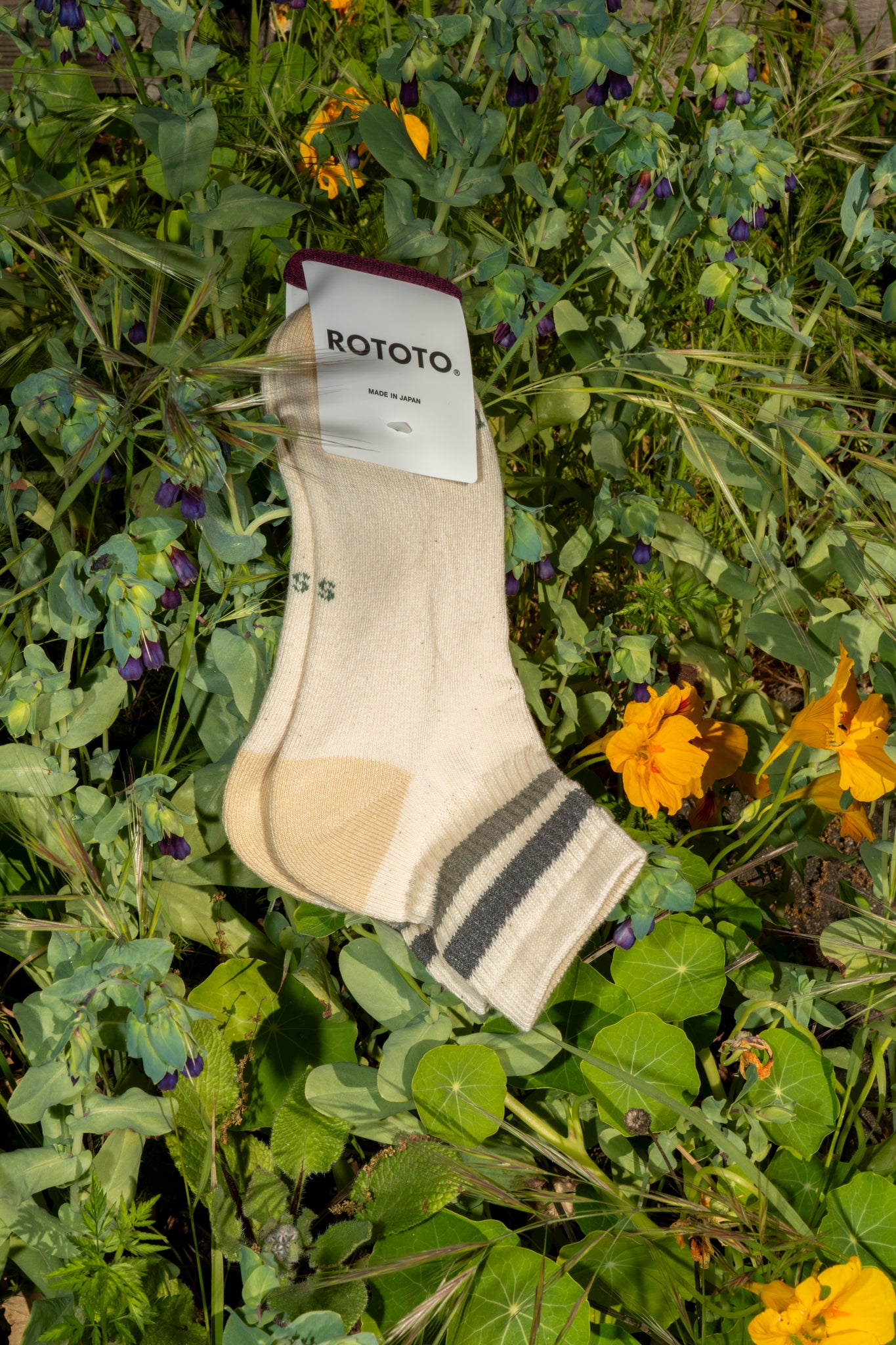ROTOTO - RETRO ATHLETIC STRIPE IN GRAY/CHARCOAL