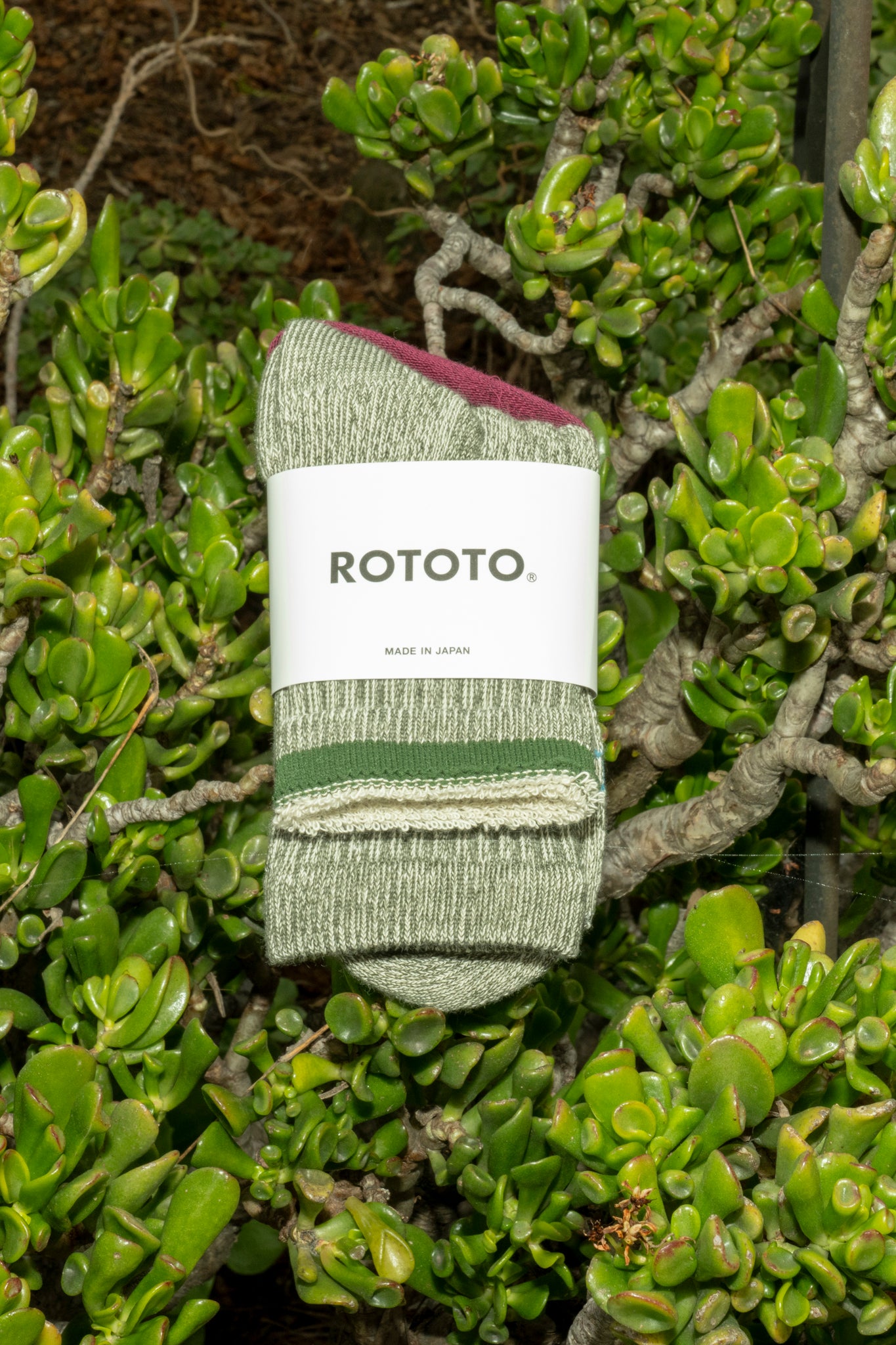 Rototo ROTOTO - DOUBLE FACE MINI CREW SOCK IN OLIVE – understory-shop
