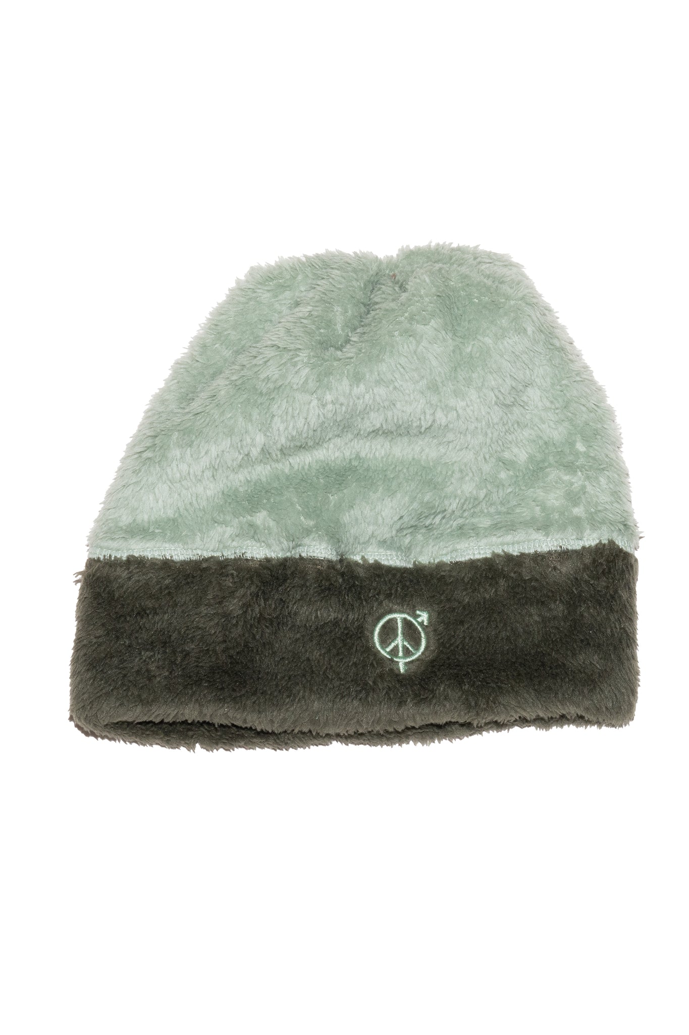2 TONE FLEECE BEANIE IN OLIVE/FOREST