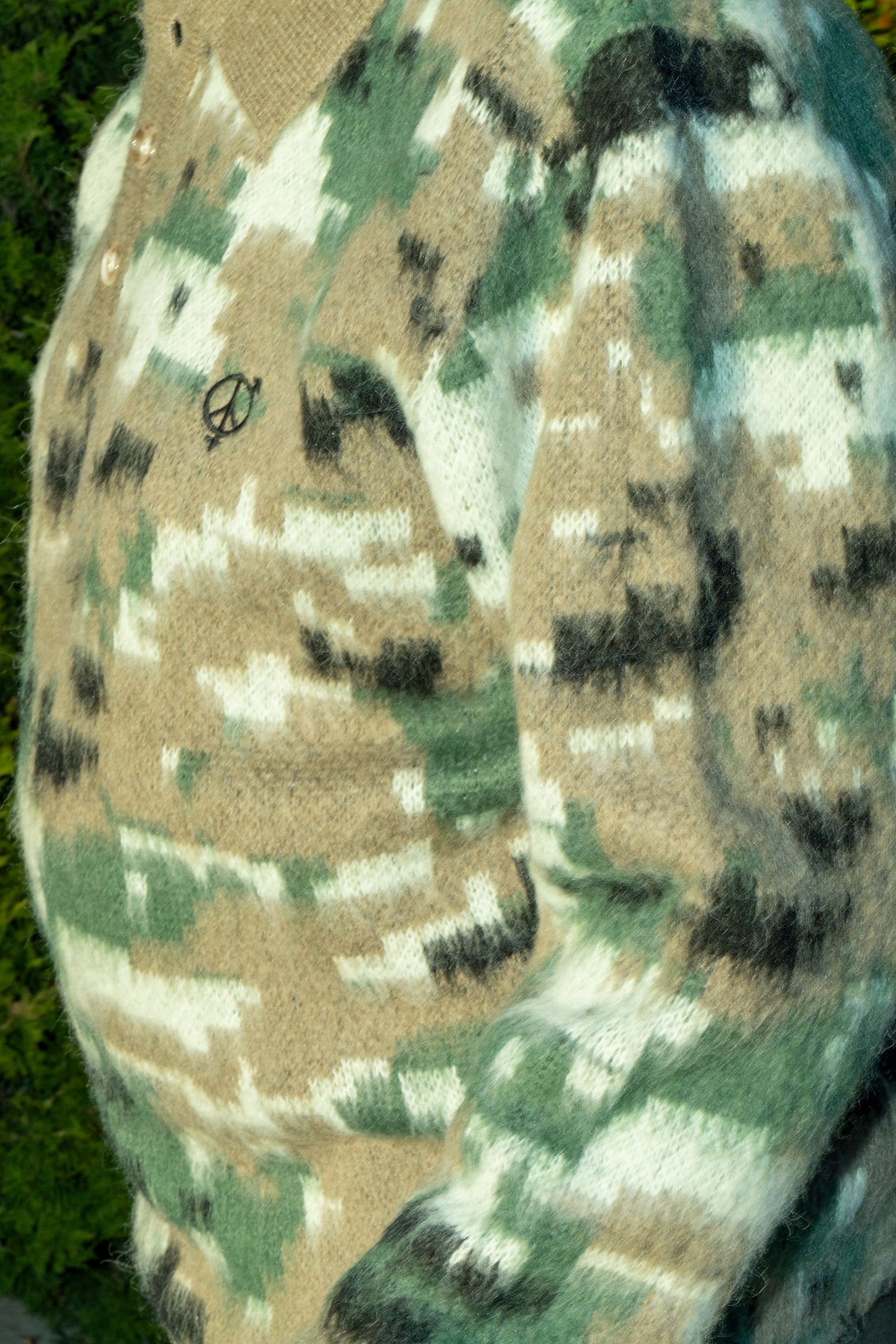 SEX HIPPIES - BRUSHED MOHAIR RUGBY SWEATER IN DIGITAL CAMO