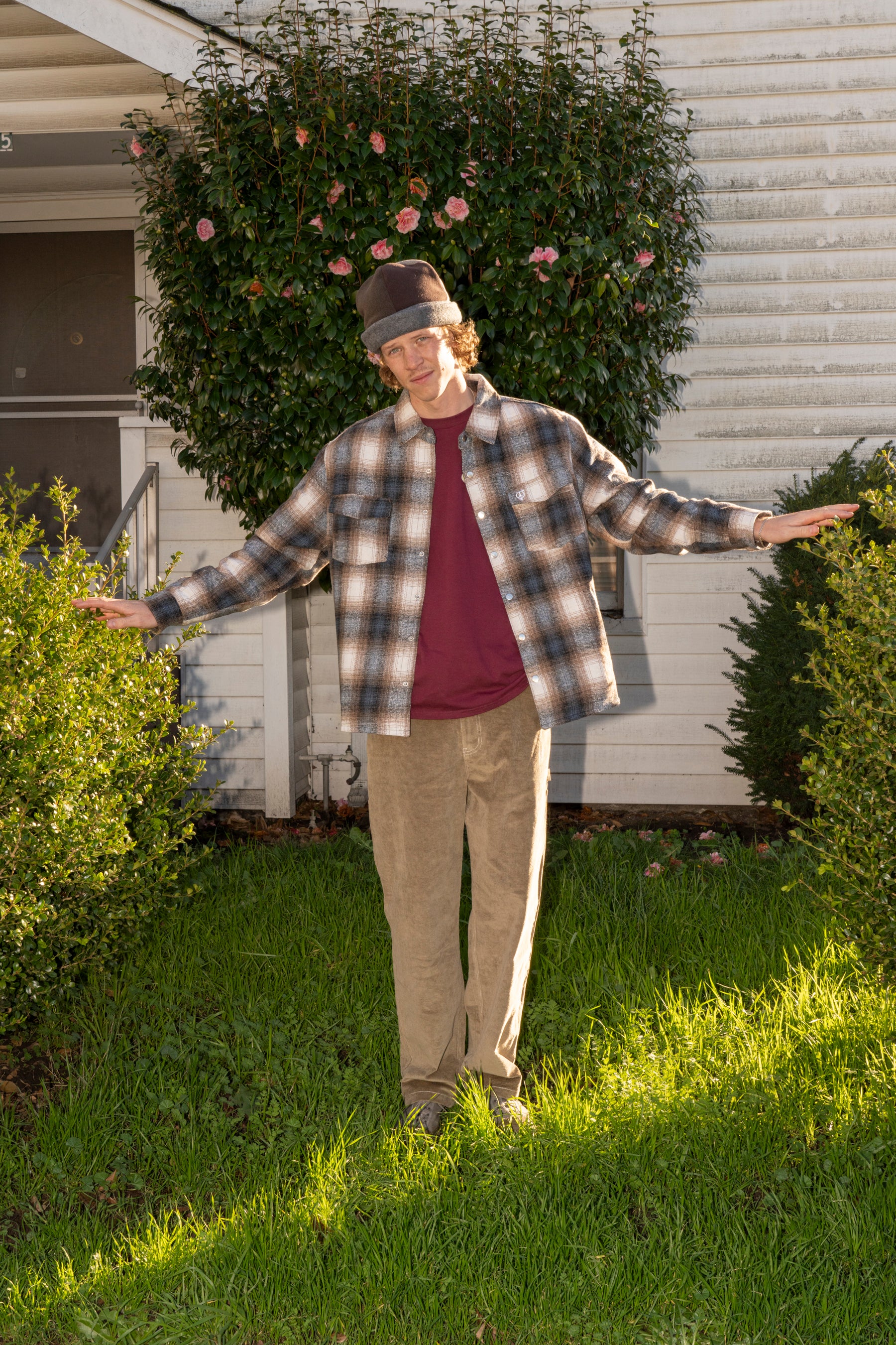 トップス Sexhippies INSULATED SNAP FLANNEL SHIRT Sexhippies Insulated Snap Flannel Navy/Brown/White - Orchard