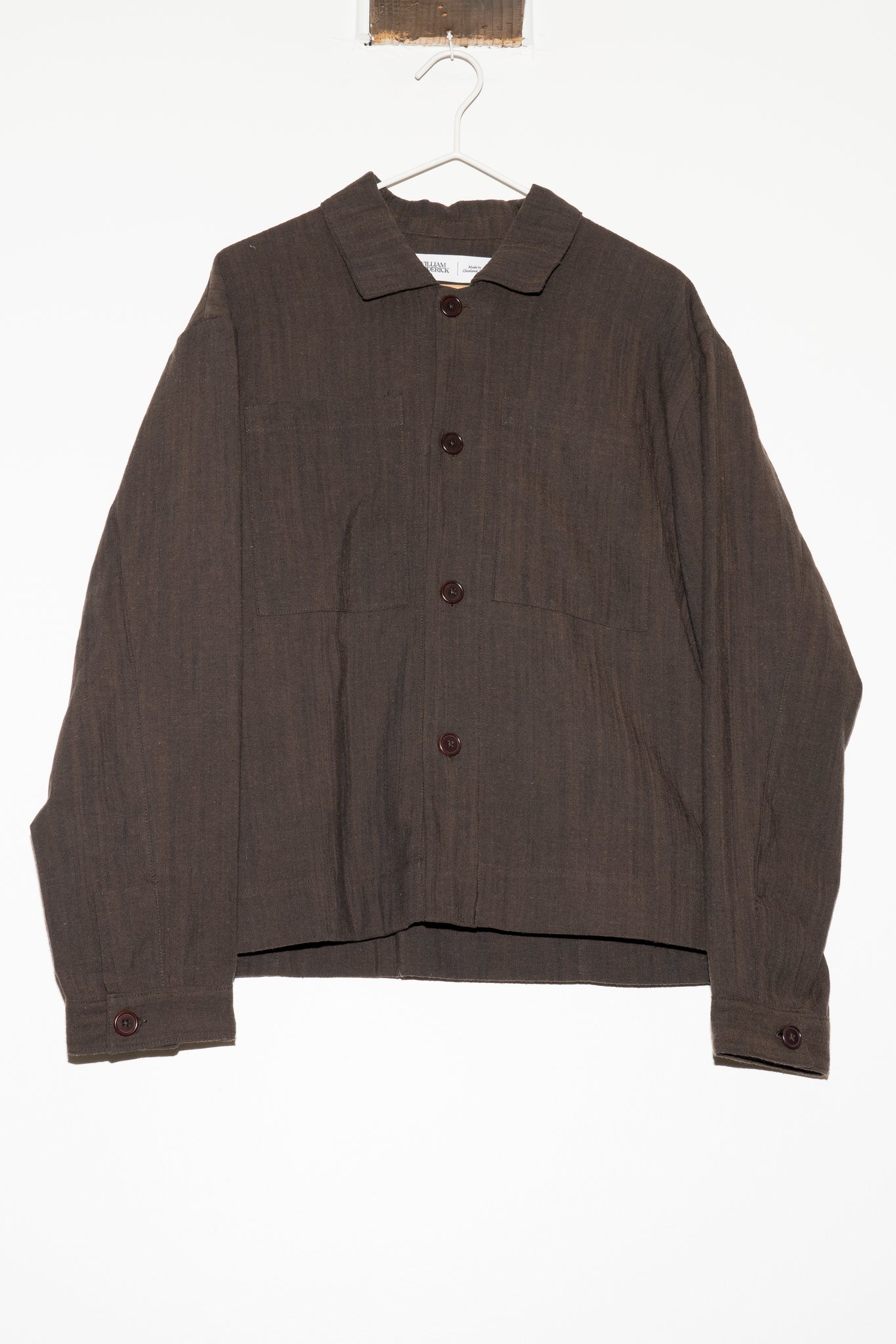 WILLIAM FREDERICK - CAFE JACKET IN BROWN YARN DYED COTTON