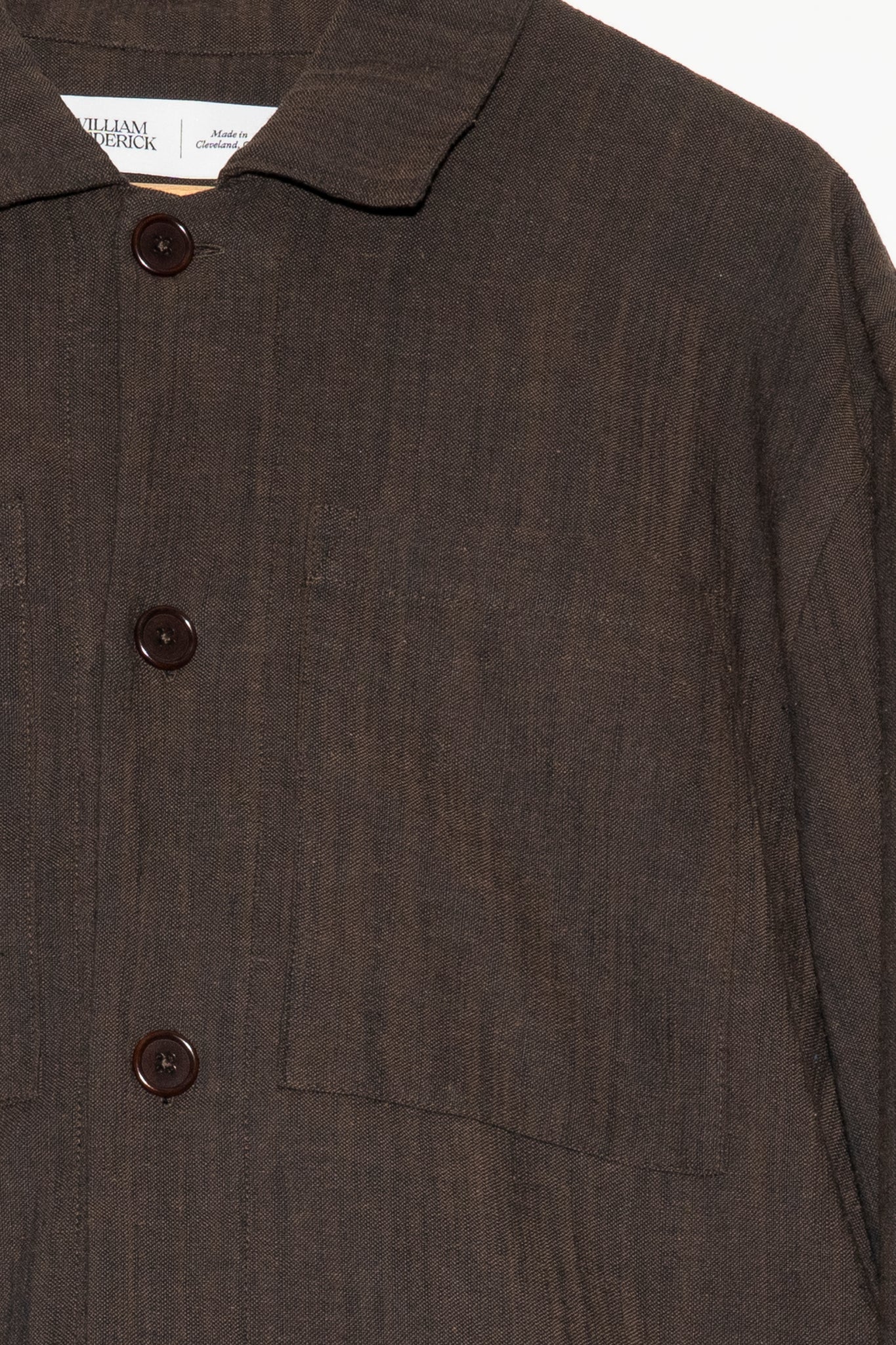 WILLIAM FREDERICK - CAFE JACKET IN BROWN YARN DYED COTTON