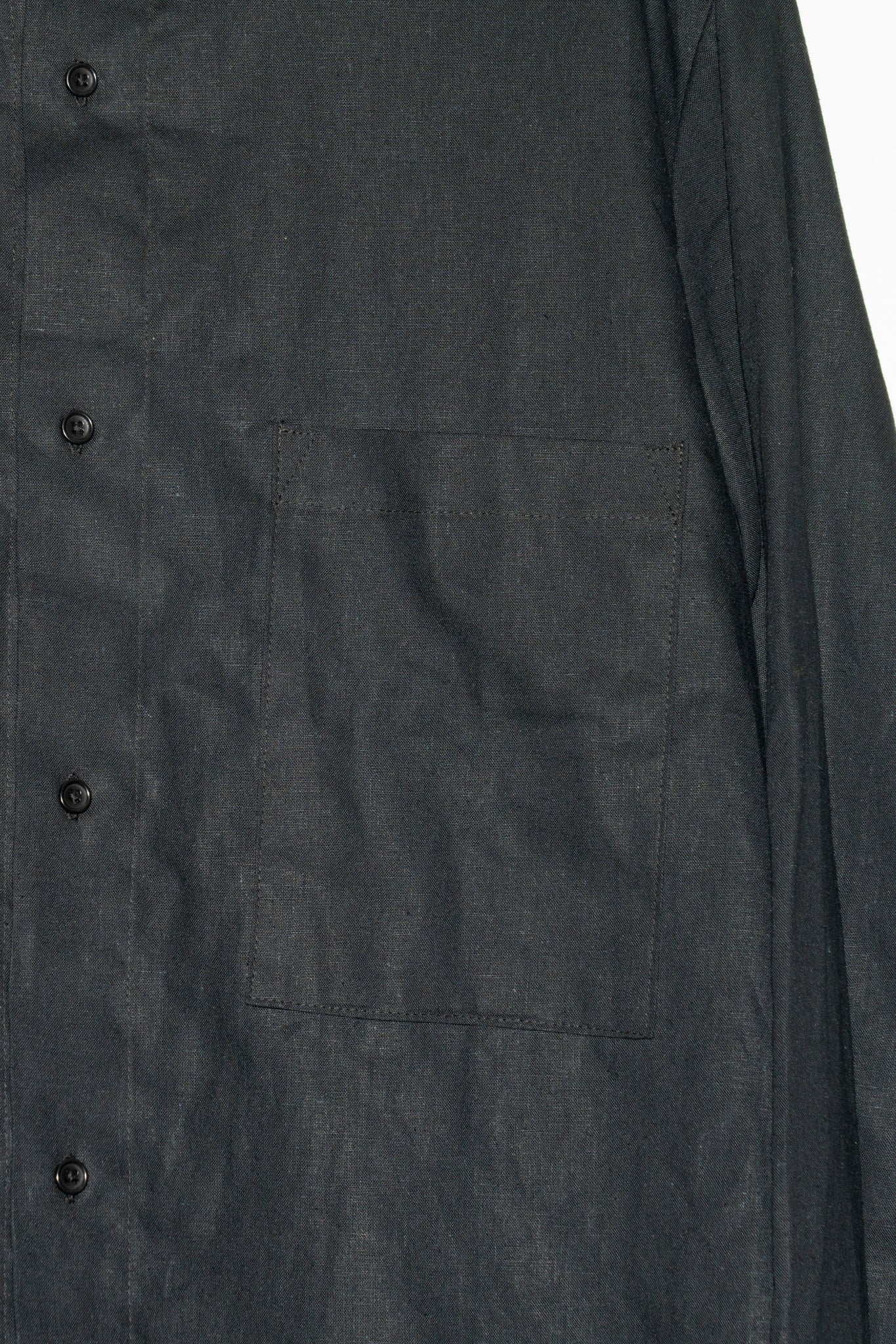 WILLIAM FREDERICK - OFFICE SHIRT IN BLACK HEMP MUSLIN