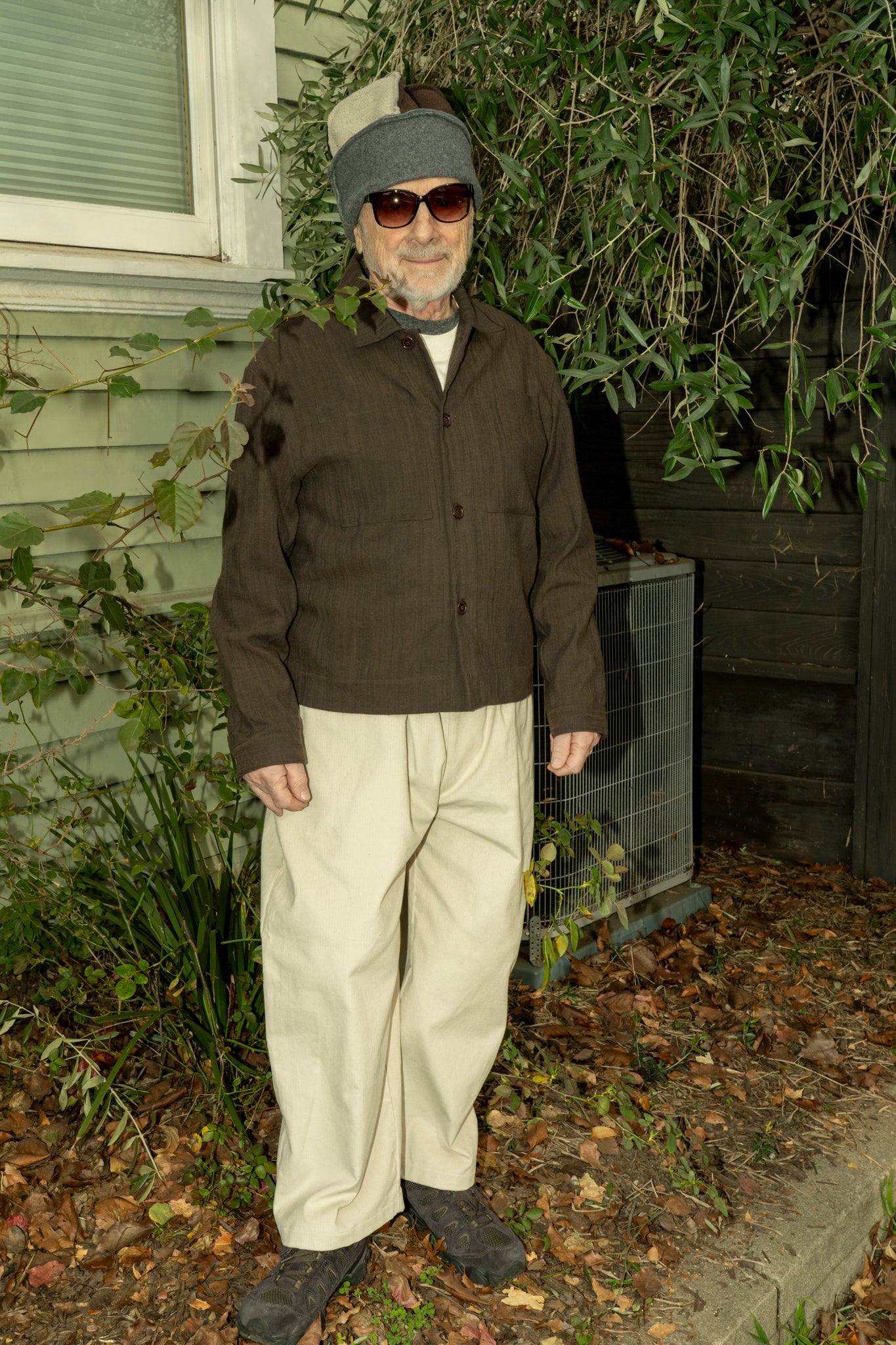 WILLIAM FREDERICK - CAFE JACKET IN BROWN YARN DYED COTTON